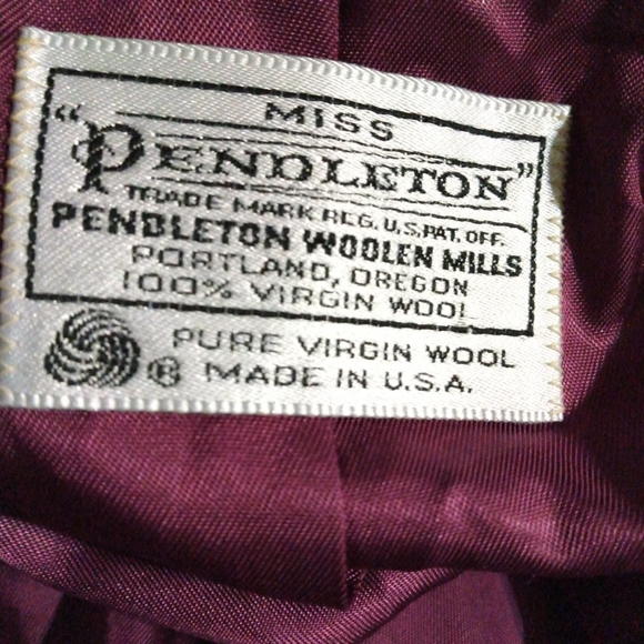 Vintage Pendleton Wool Plaid Blazer, Jacket 💯 Virgin Wool Pendleton Woolen SZ10 - Picture 7 of 8